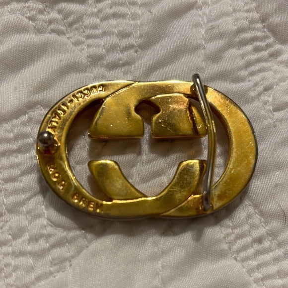 Vintage Gold Gucci GG bent buckle 70s - Picture 3 of 4
